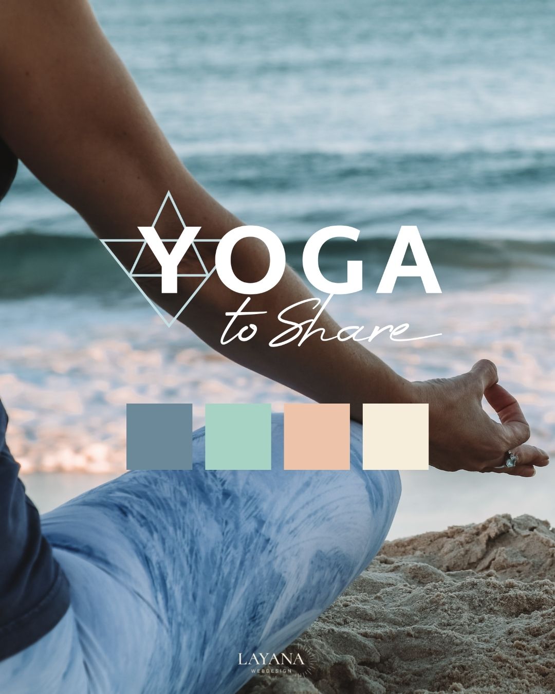 Modernes und frisches Branddesign Logo und Farbpalette für Yogastudio Yoga To Share