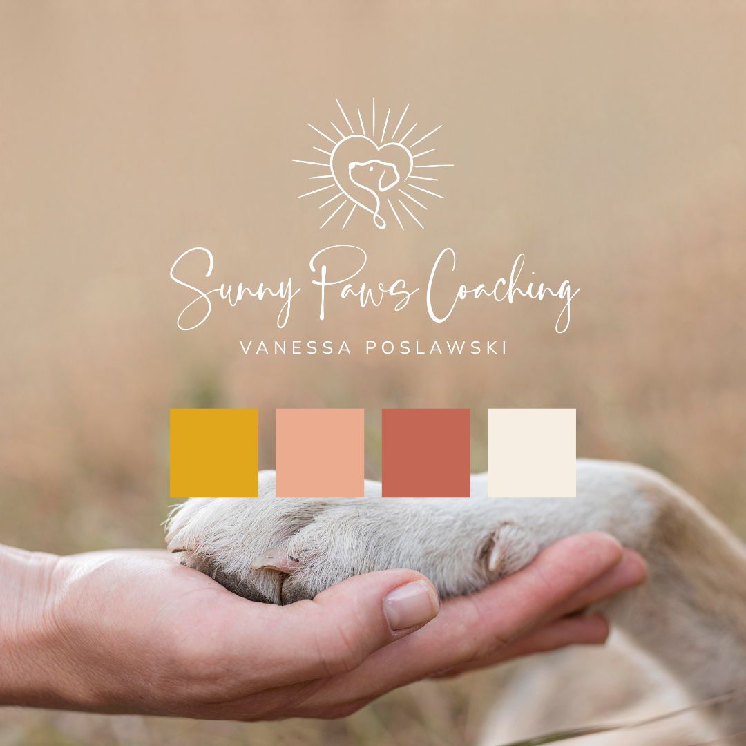 Branding und Farbpalette für Hundetrainerin Sunny Paws mit emotionaler und warmer Wirkung