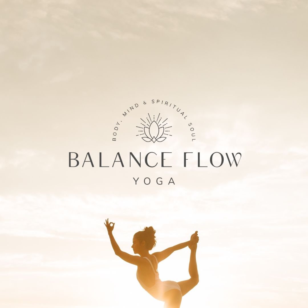 Herzliches und spirituelles Logo mit Bild für Yogalehrerin Balance Flow Yoga